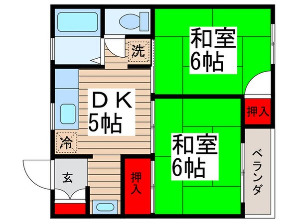 コーポ・グリーンヒルの物件間取画像